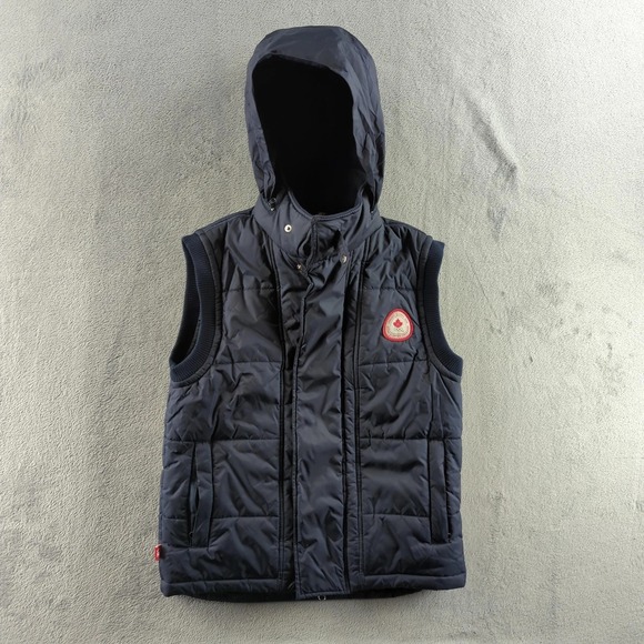 Canada Olympic Team Jacket Mens Small Blue Turin 2006 Hooded Puffer Vest HBC - Picture 2 of 12